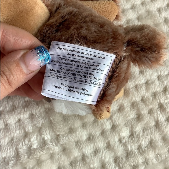 Brown and White Plush Owl with Red Scarf Stuffed Animal - Picture 8 of 8